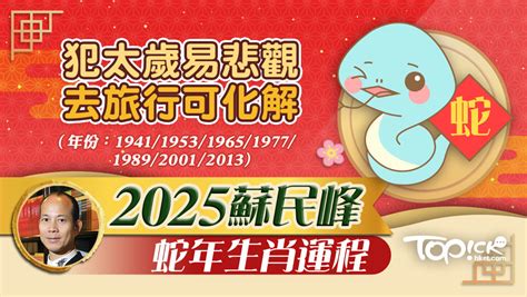 蘇師傅|蘇民峰2025生肖運程｜一文睇晒蛇年十二生肖整體運勢/愛情/財運 